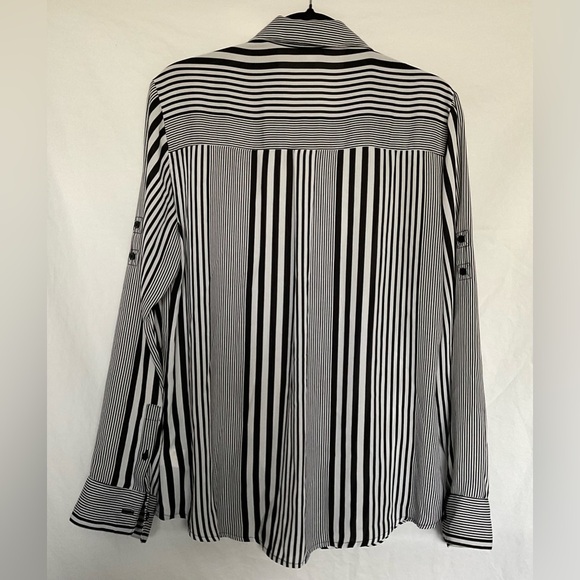 Express Black and White Striped Button Down Shirt - Picture 2 of 4